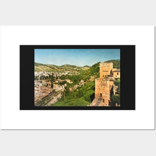 Granada From The Alhambra Ramparts Posters and Art